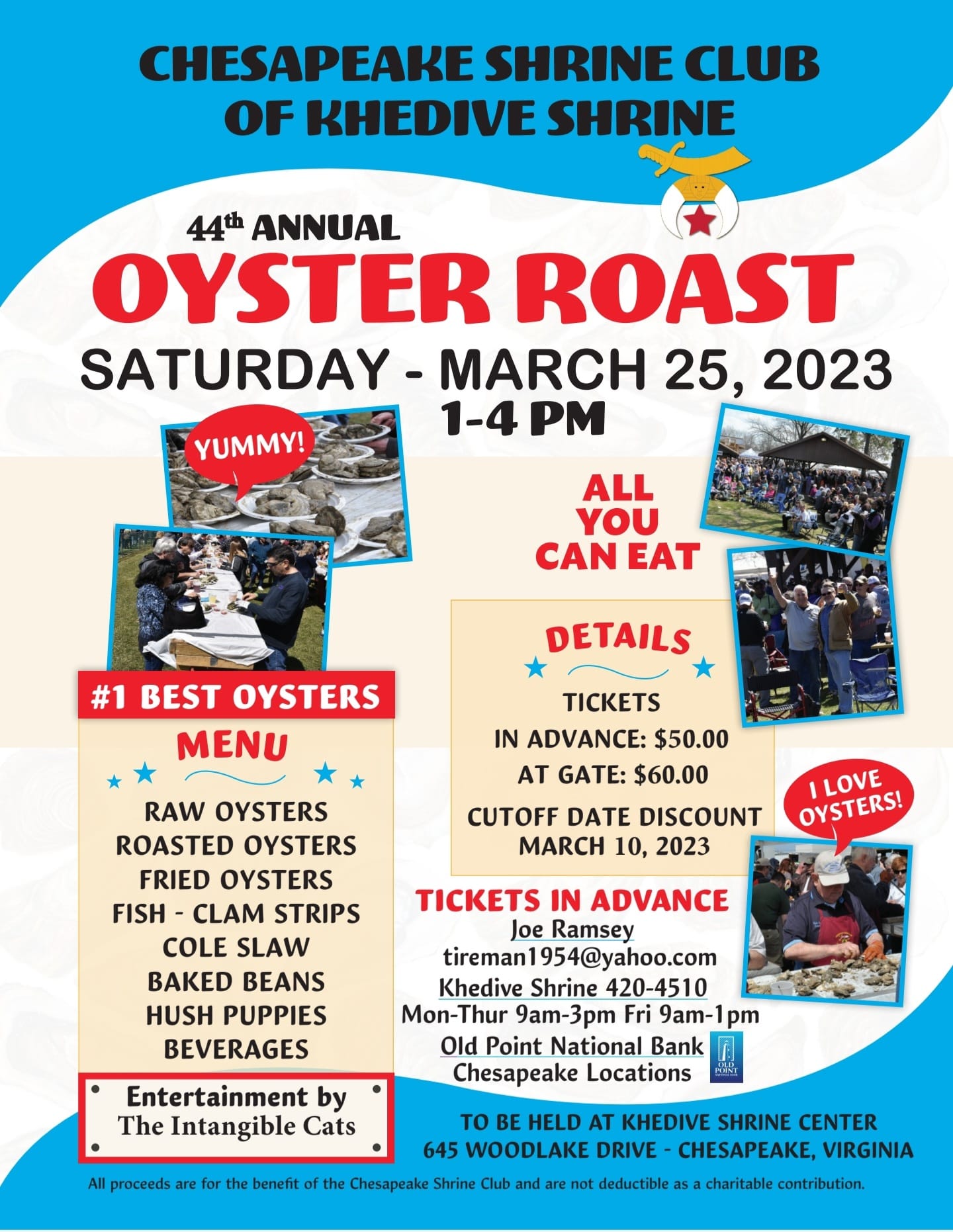 Chesapeake Shrine Club’s 44th Annual Oyster Roast – Khedive Shriners